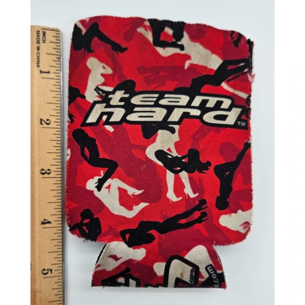Team Hard Camo Kicker Can Cooler Sleeve Red Black White‎ - UNIQUE CAMO PATTERN!